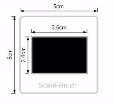 Dimensions diapositive 24x36